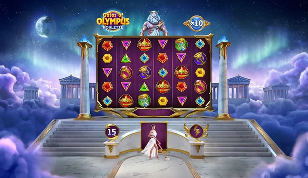 Official Gates of Olympus Roulette six by five Bonus Round screen